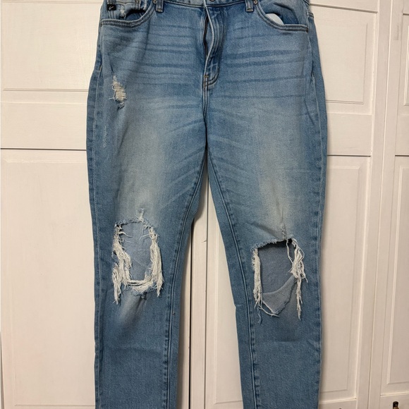 KanCan Distressed Light Blue Boyfriend Jeans - Picture 2 of 3